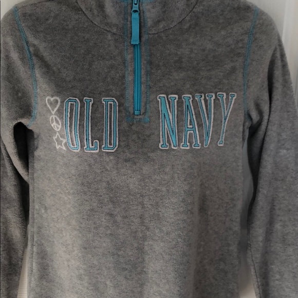 Old Navy Grey and Teal Pullover Fleece - Picture 1 of 4